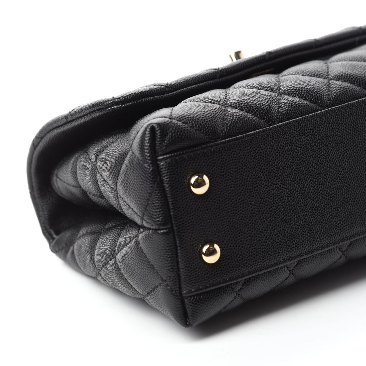 Caviar Quilted Mini Coco Handle Flap Black