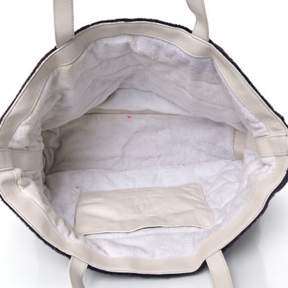 Chanel Terry Cotton CC Beach Tote Navy White 5 of 21