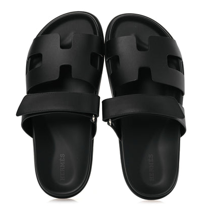 Hermes Calfskin Womens Chypre Sandals 38 Black 2 of 12