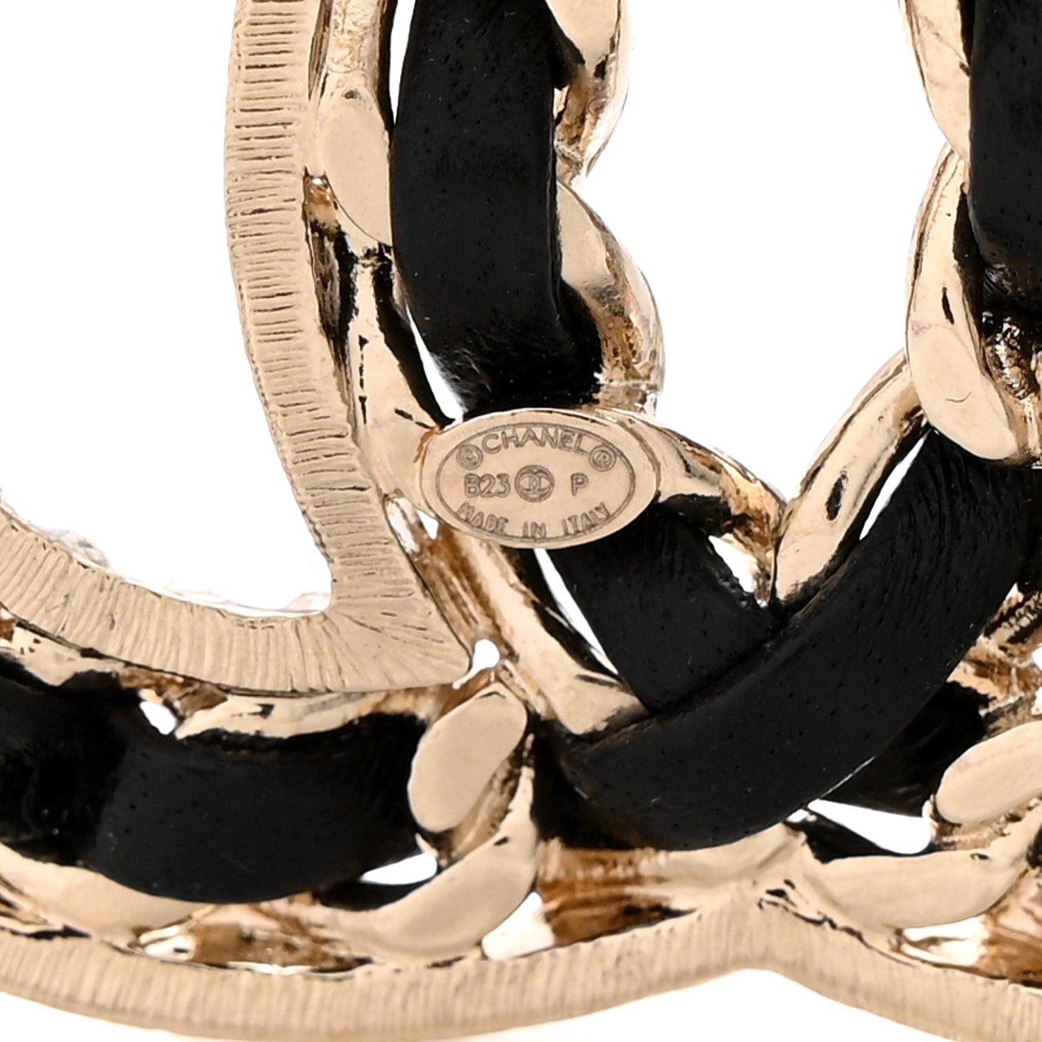 Chanel Lambskin Crystal CC Chain Brooch Black Gold 4 of 4