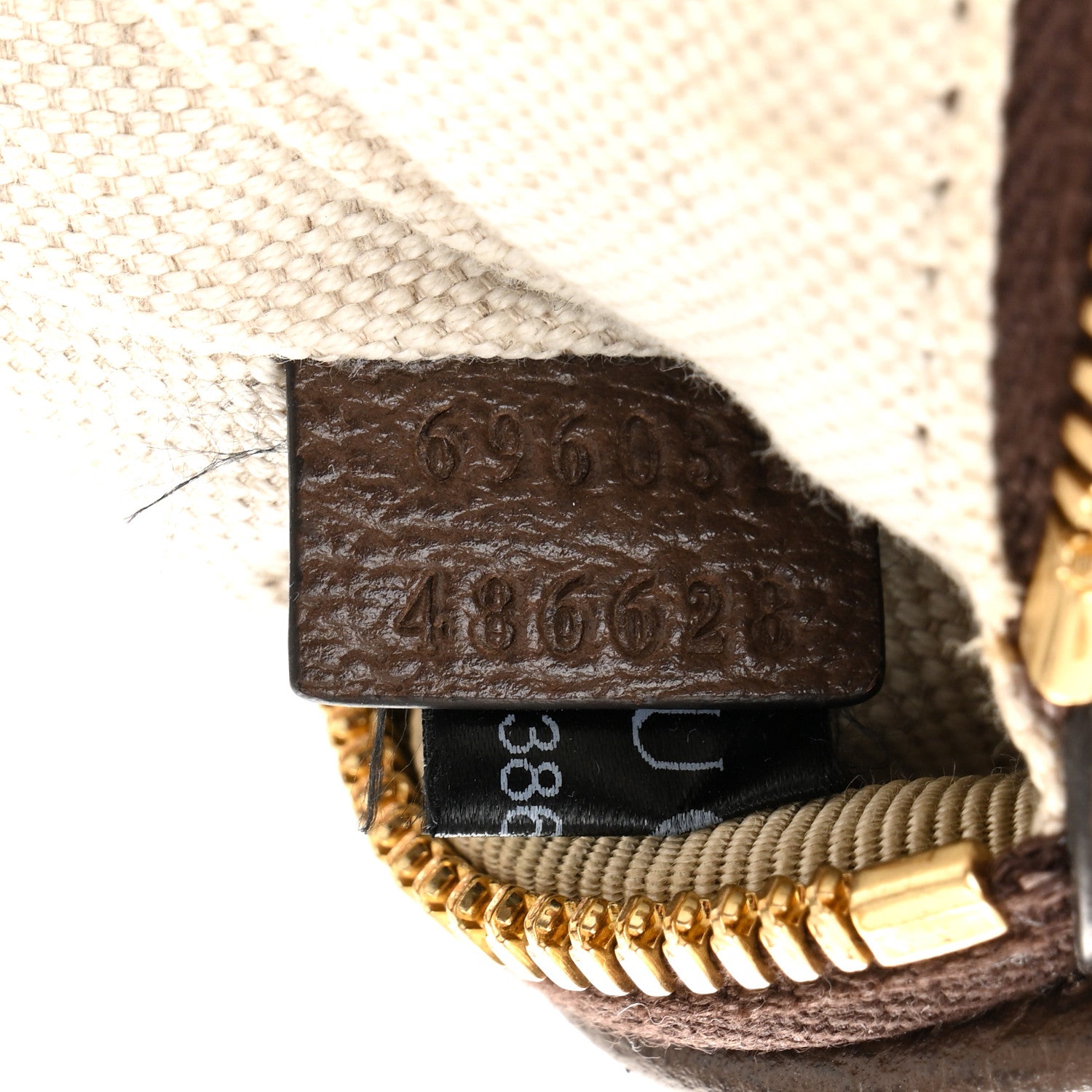 Gucci Monogram Jumbo GG Textured Dollar Calfskin Web Belt Bag Camel Ebony New Acero 7 of 10