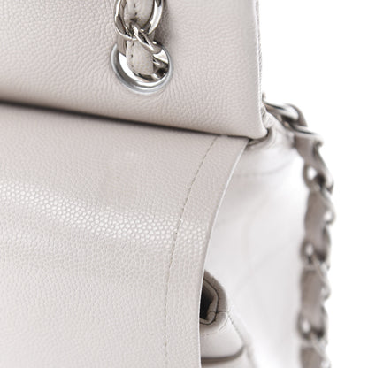 Chanel Caviar Quilted Jumbo Double Flap White 9 of 15