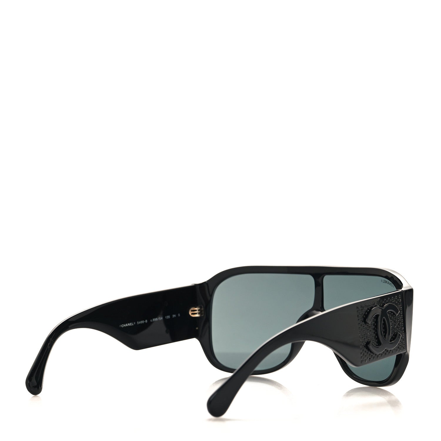 Chanel Acetate Crystal CC Shield Sunglasses 5466-B Black 4 of 7