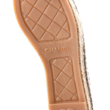 Chanel Linen CC Espadrilles 37 Beige Black 7 of 9