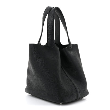 Hermes Taurillon Clemence Picotin Lock 22 MM Black 3 of 10