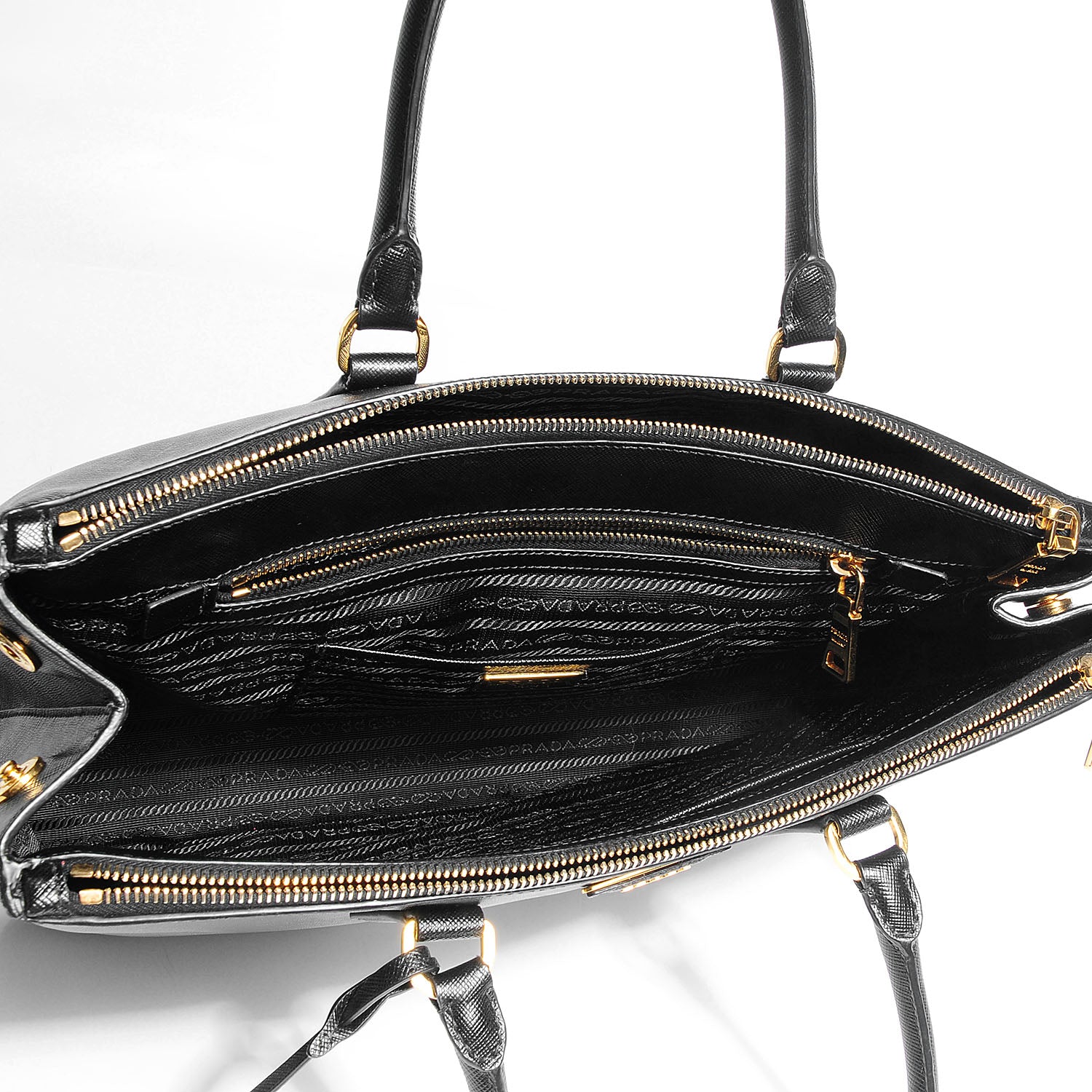 Prada Saffiano Lux Large Double Zip Tote Nero Black 10 of 10