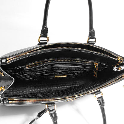 Prada Saffiano Lux Large Double Zip Tote Nero Black 10 of 10