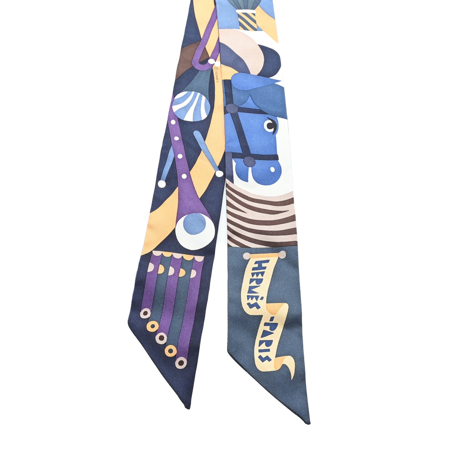 Silk Parade En Fanfare Twilly Ajaccio Ardoise Bleu Jean