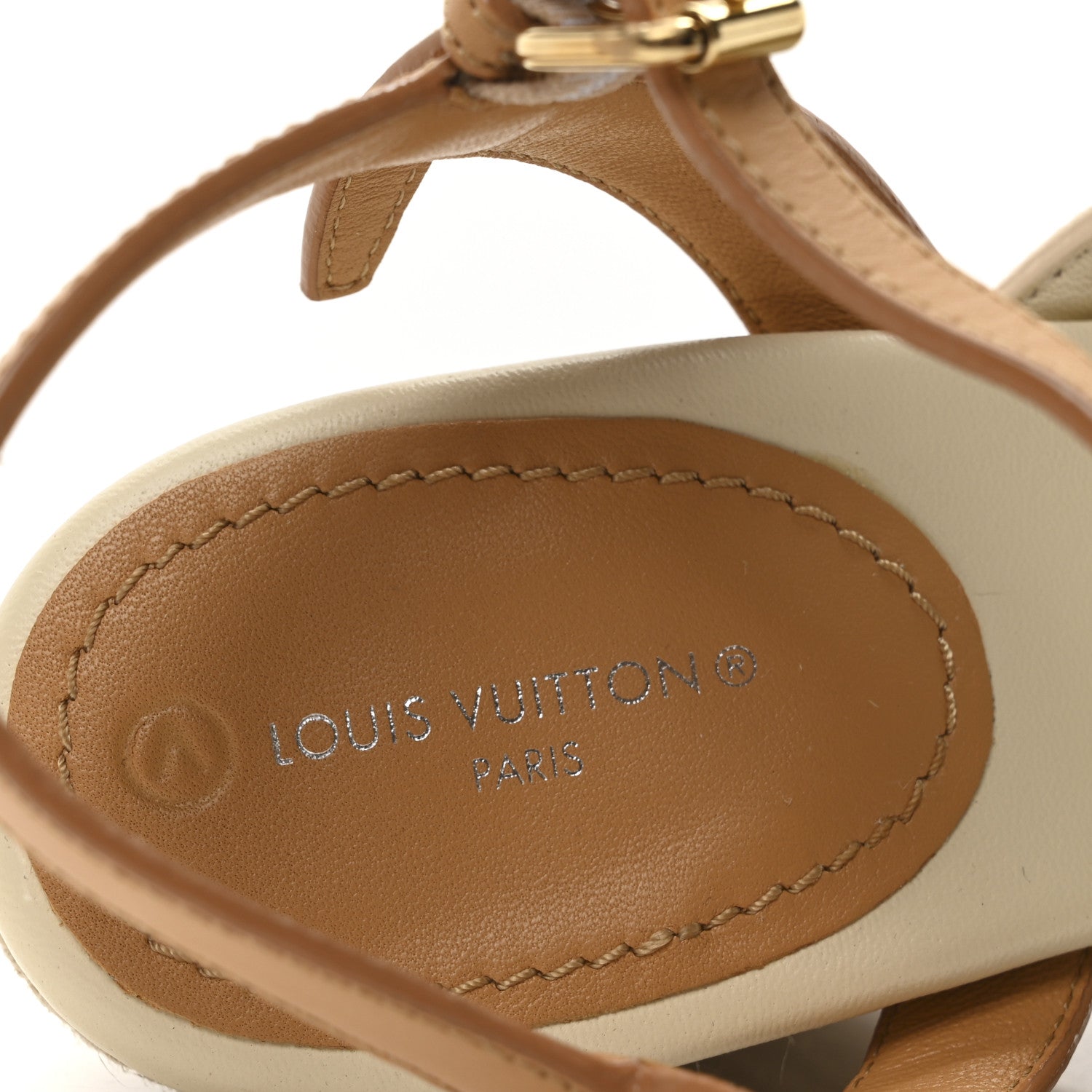 Louis Vuitton Damier Azur Starboard Wedges 40 Tan 8 of 8