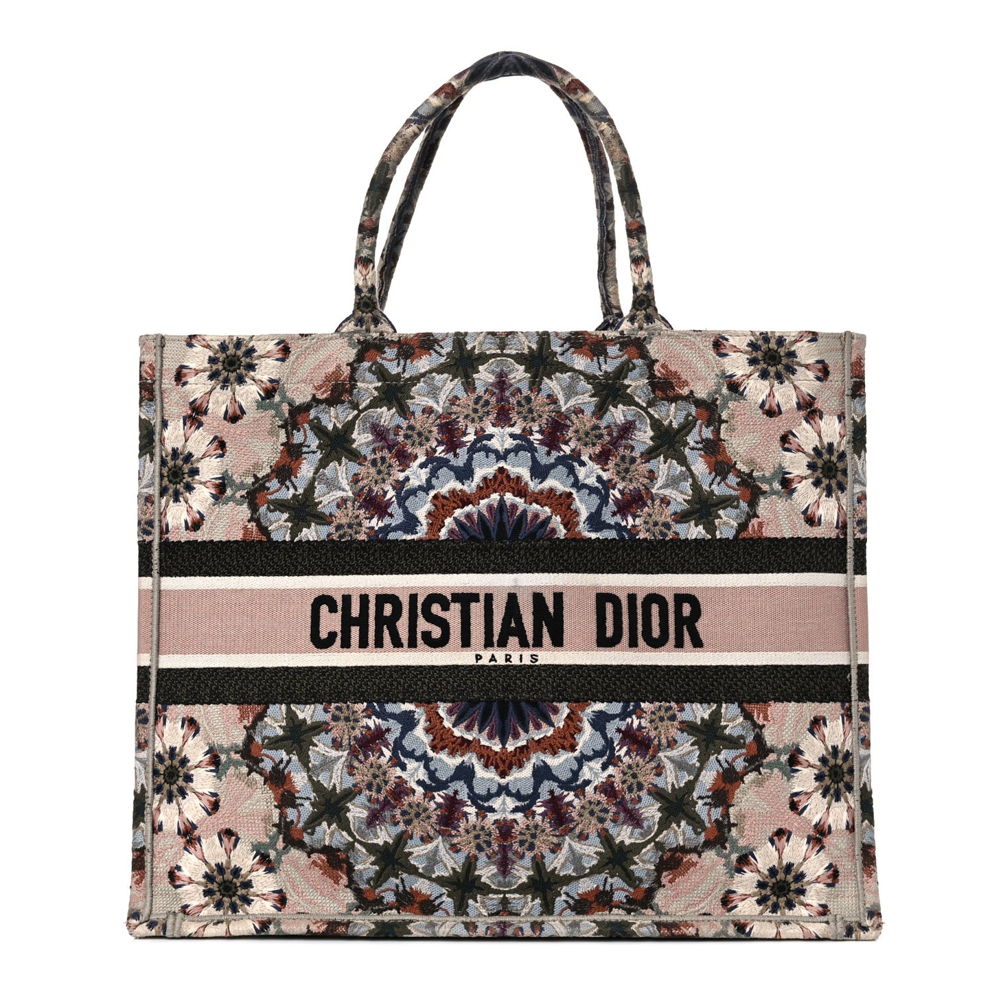 Canvas Embroidered KaleiDioroscopic Book Tote Multicolor