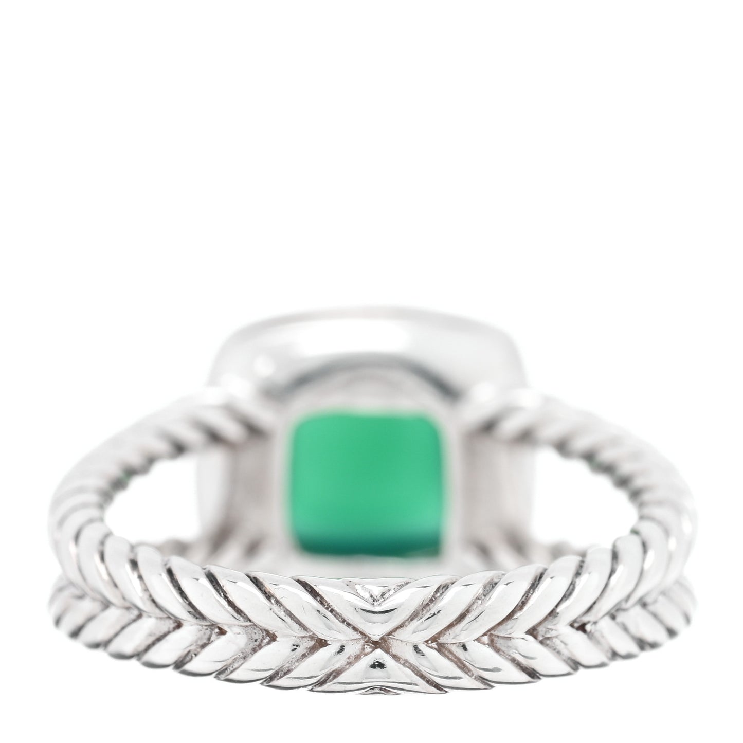 Sterling Silver Diamond Green Onyx 7mm Petite Albion Ring 52 6