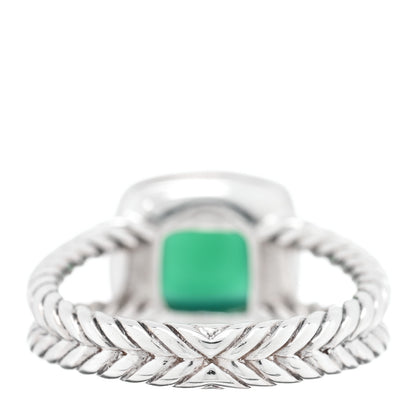 David Yurman Sterling Silver Diamond Green Onyx 7mm Petite Albion Ring 52 6 3 of 4