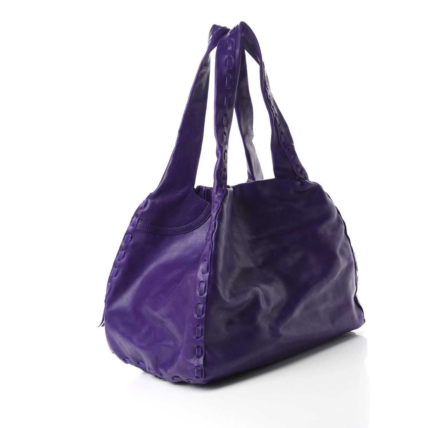 Calfskin Star Studded Iman Shoulder Bag Purple