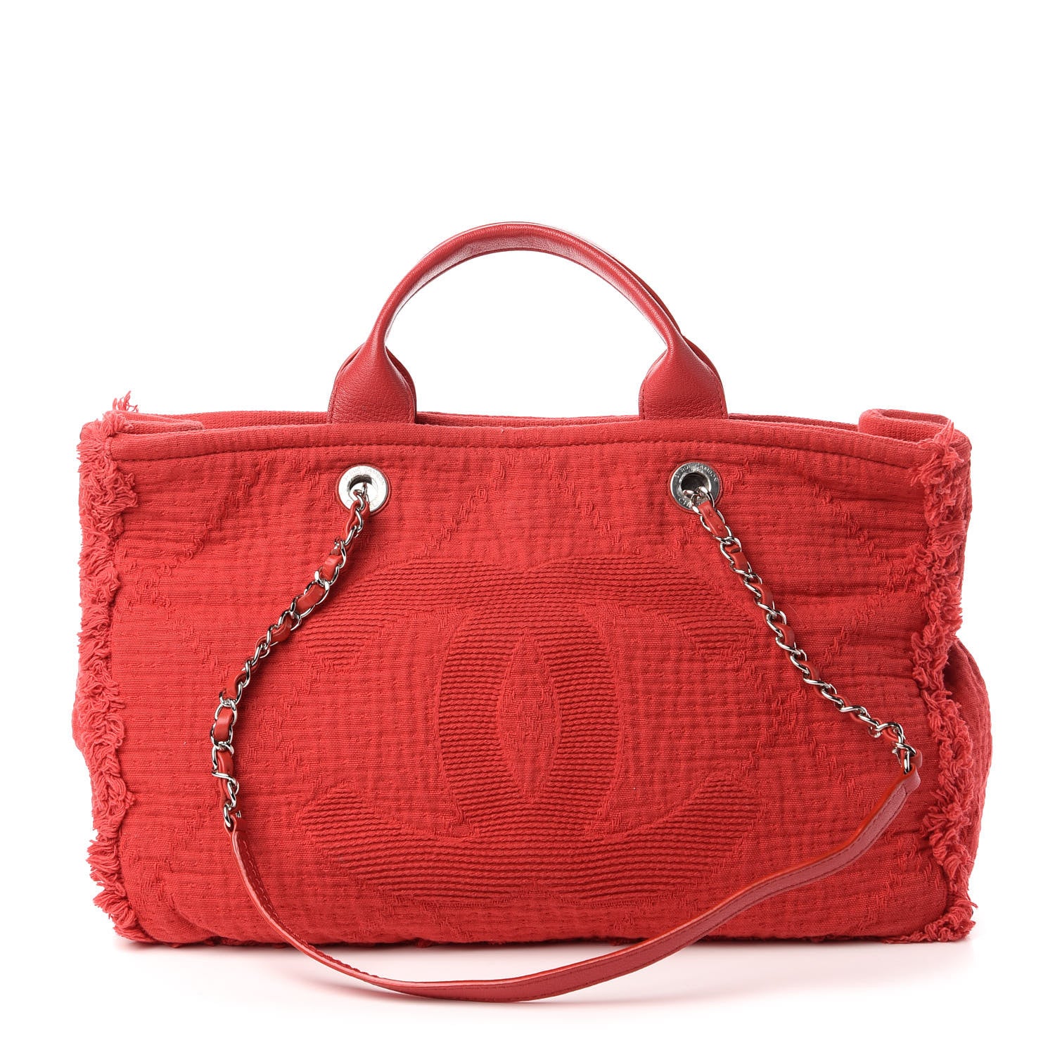 Chanel Canvas Large Double Face Shopping Tote Red 1 of 11
