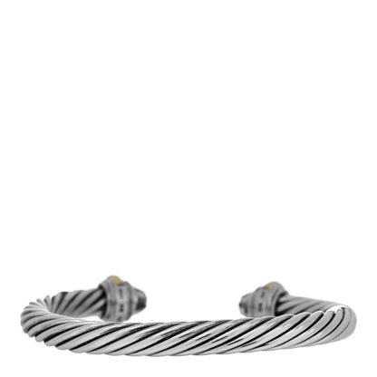David Yurman Sterling Silver 14K Yellow Gold Prasiolite 7mm Cable Classics Bracelet 2 of 3