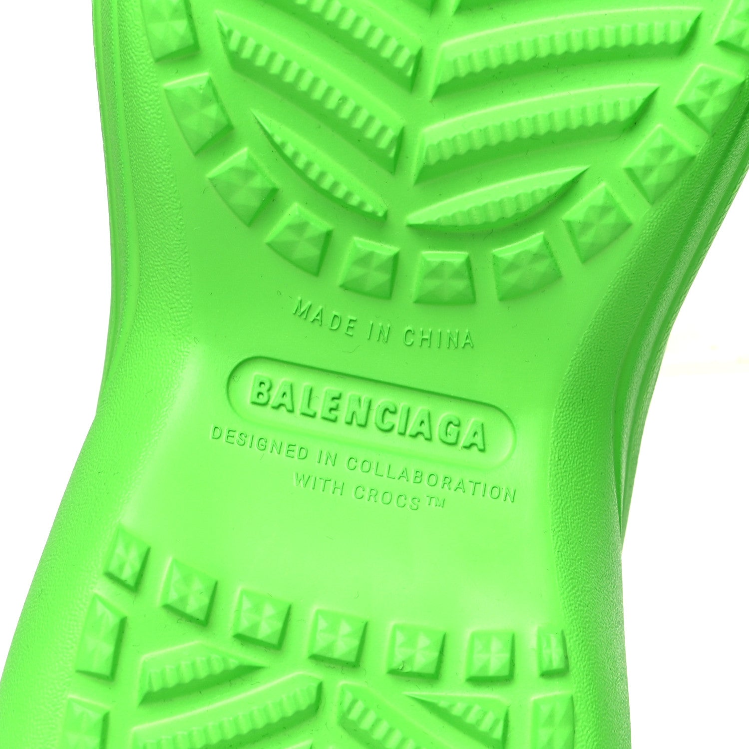Balenciaga X CROCS Rubber Womens Pool Slides 41 Neon Green 7 of 11