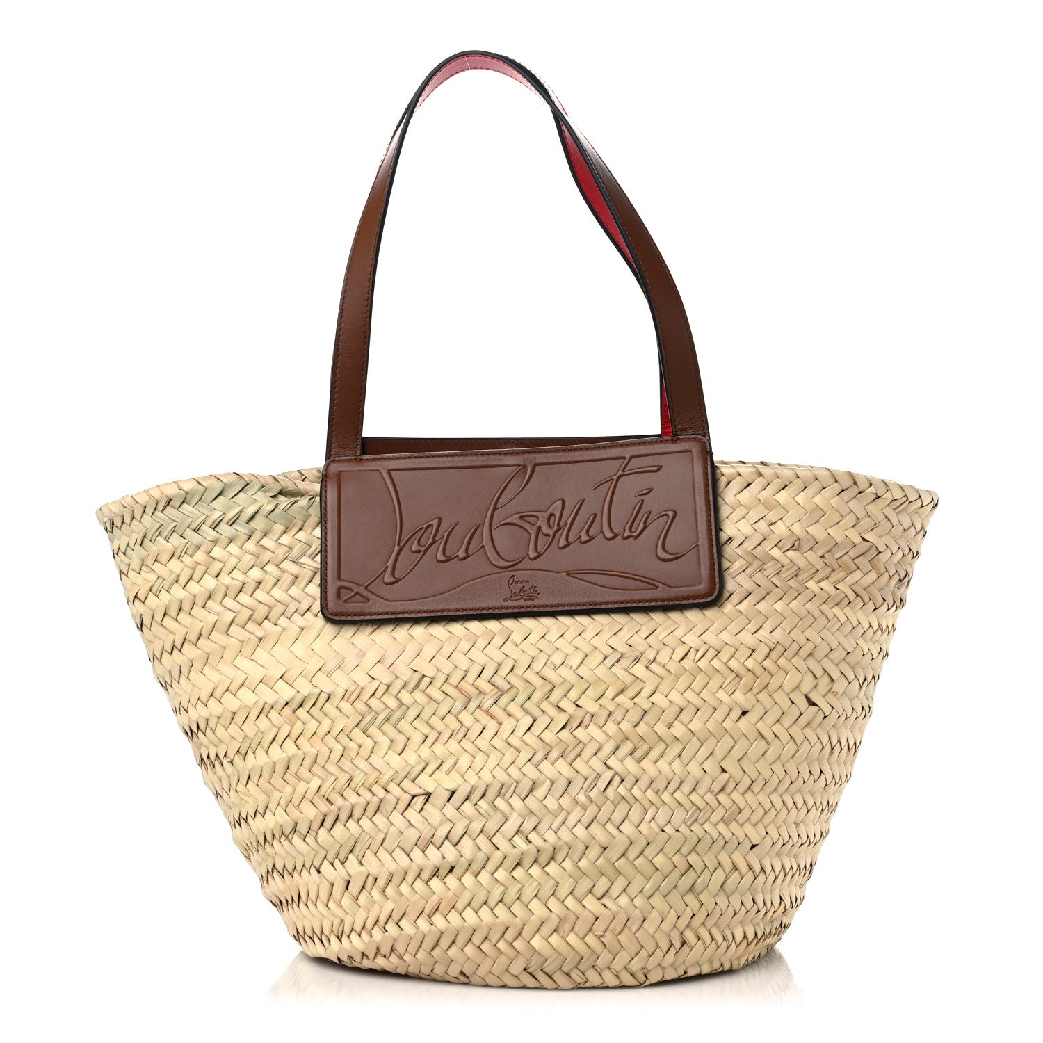 Christian Louboutin Woven Straw Loubishore Tote Beige 1 of 10