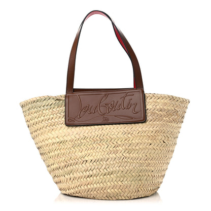 Christian Louboutin Woven Straw Loubishore Tote Beige 1 of 10