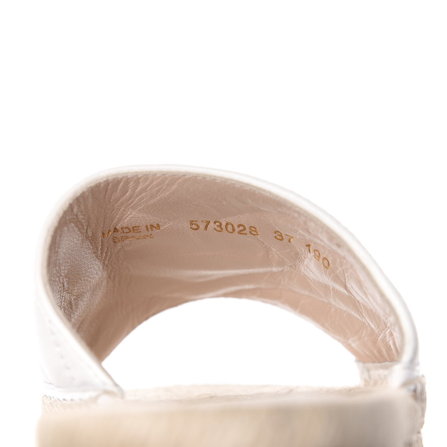 Nappa Matelasse GG Marmont Espadrille Slide Sandals 37 Great White