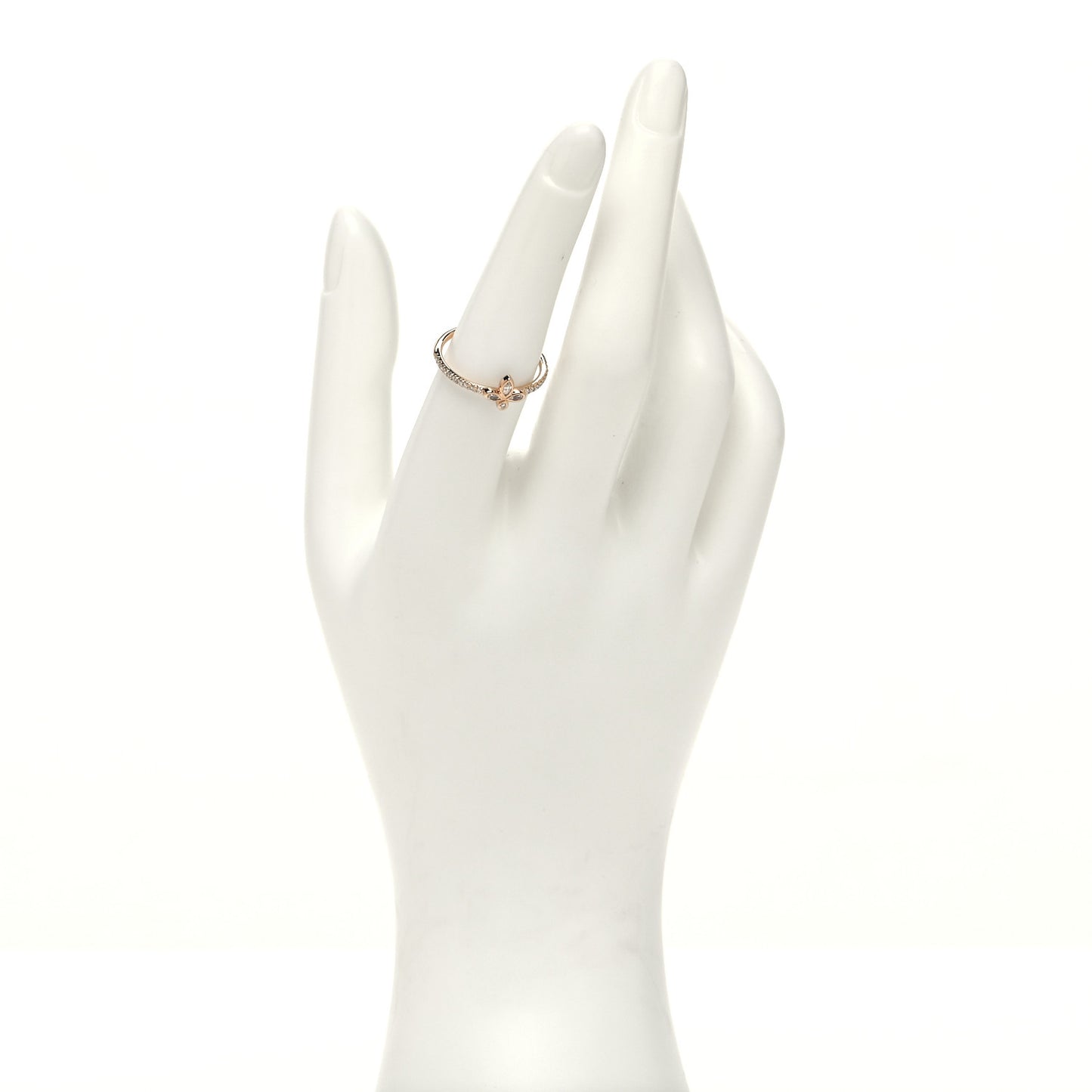 18K Rose Gold Diamond Fleur de Lis Ring 54 7