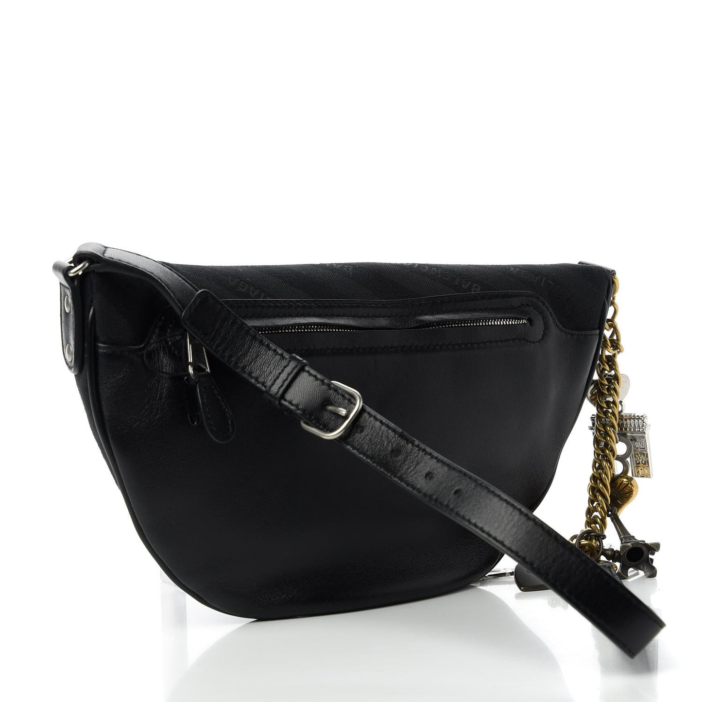 Canvas Jacquard Diagonal Allover Logo XS Souvenir Belt Bag Black