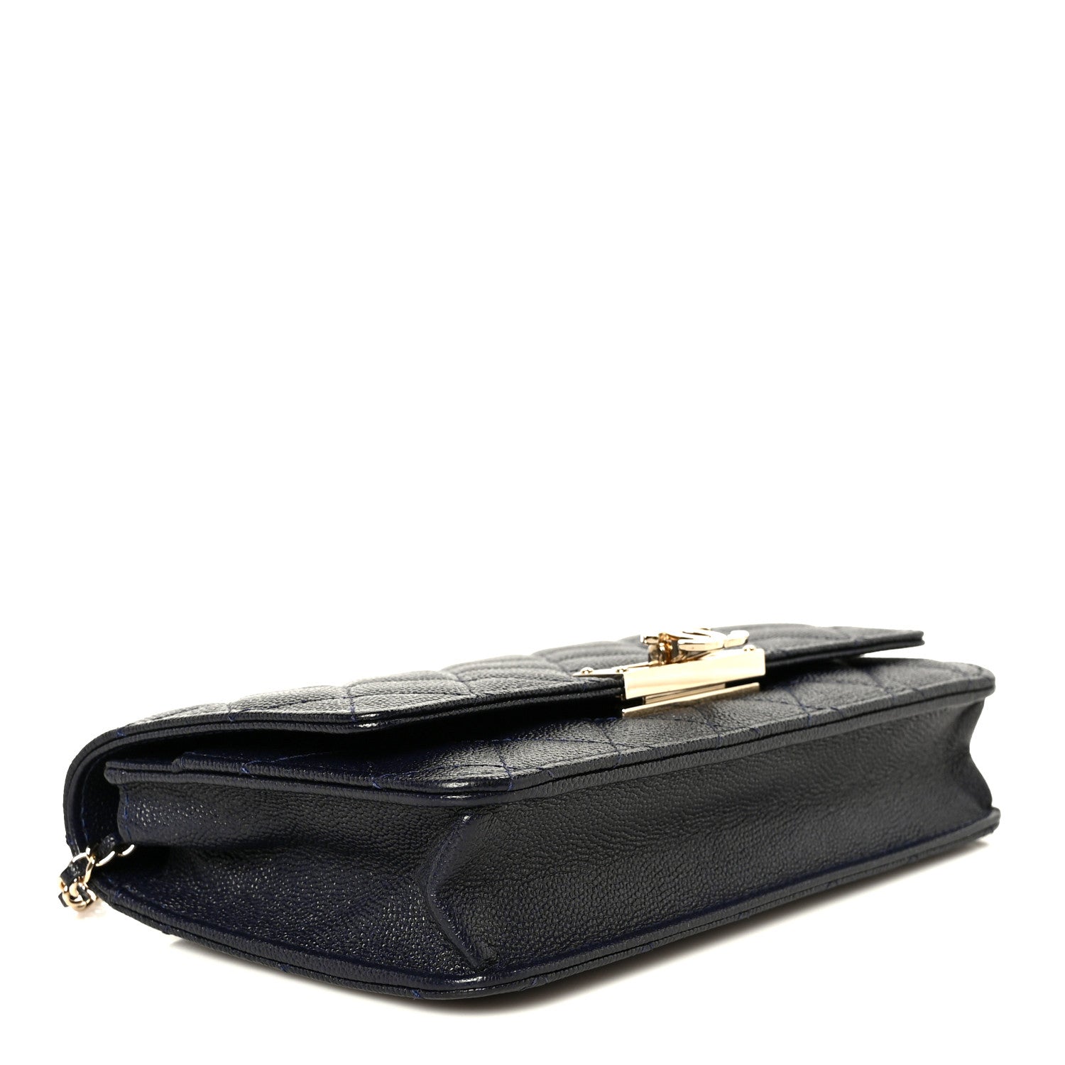 Chanel Caviar Quilted Golden Class Wallet On Chain WOC Navy 4 of 11