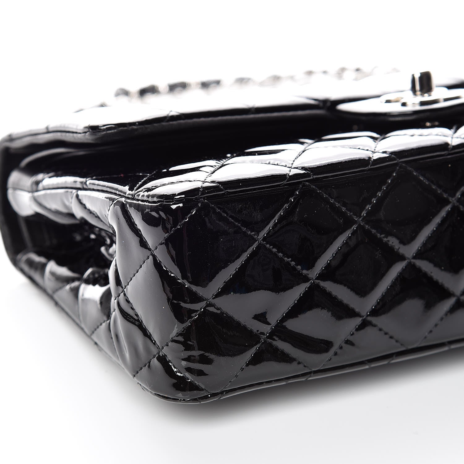 Chanel Patent Quilted Medium Double Flap Black 5 of 11