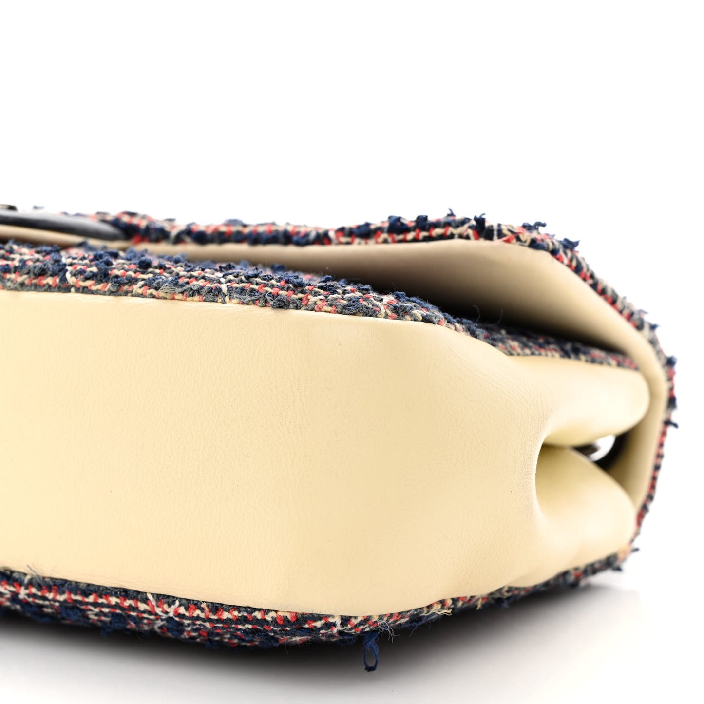 Tweed Quilted Medium Single Flap Blue Multicolor