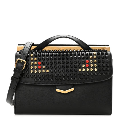 Fendi Vitello Elite Studded Monster Mini Demi Jour Shoulder Bag Black 1 of 10