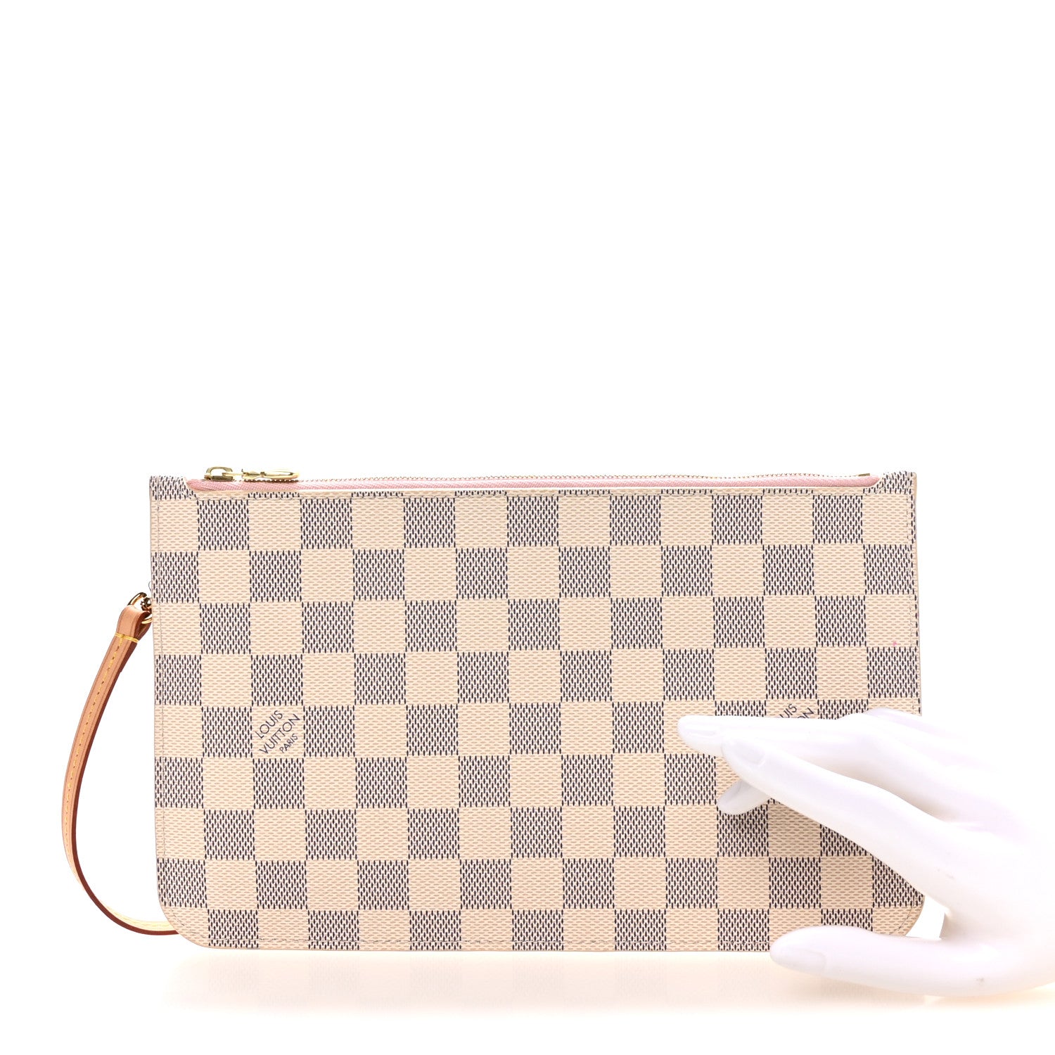 Louis Vuitton Damier Azur Neverfull MM GM Pochette Rose Ballerine 2 of 7
