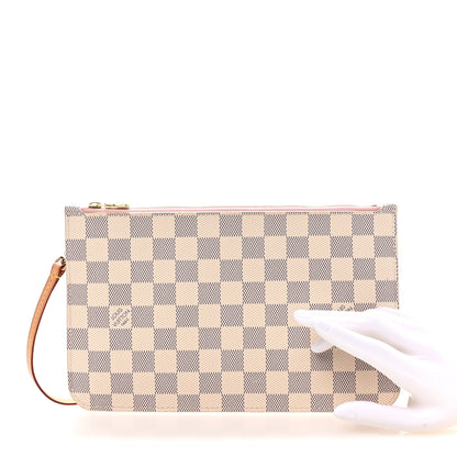Louis Vuitton Damier Azur Neverfull MM GM Pochette Rose Ballerine 2 of 7