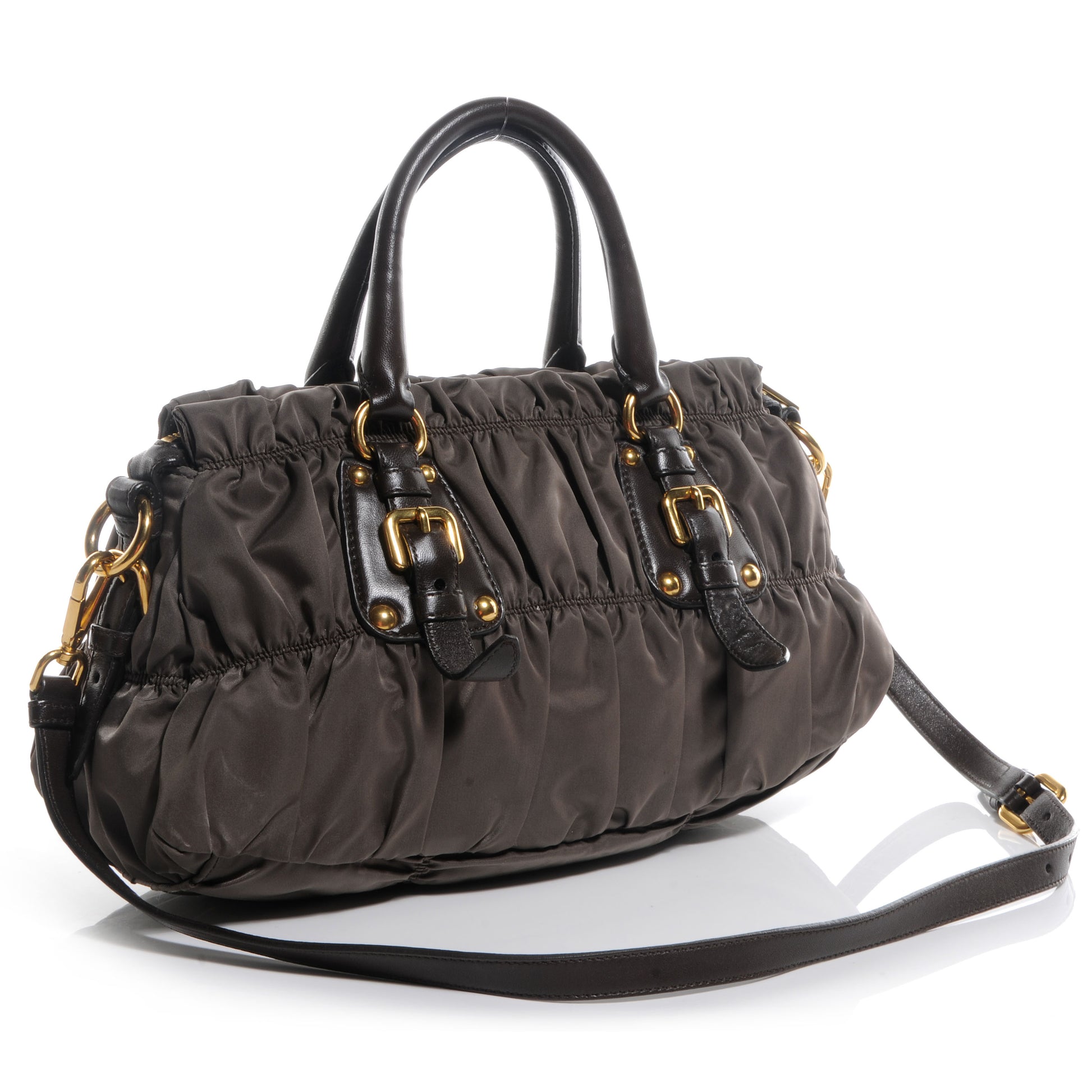 Prada Tessuto Nylon Gaufre Shopping Satchel Fumo 3 of 12