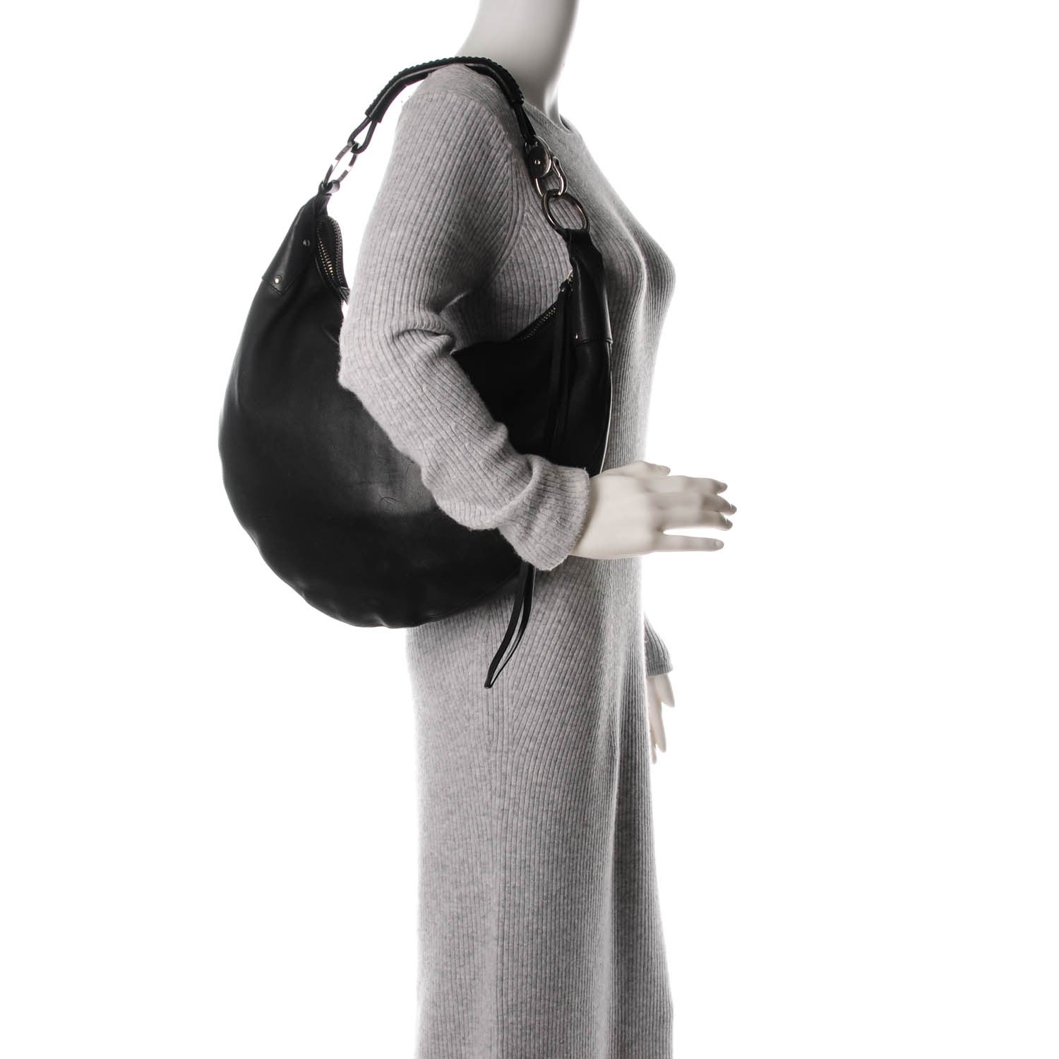 Gucci Calfskin Half Moon Hobo Black 2 of 8