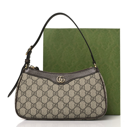 Gucci GG Supreme Monogram Textured Dollar Calfskin Small Ophidia Hobo Beige Ebony New Acero 10 of 10