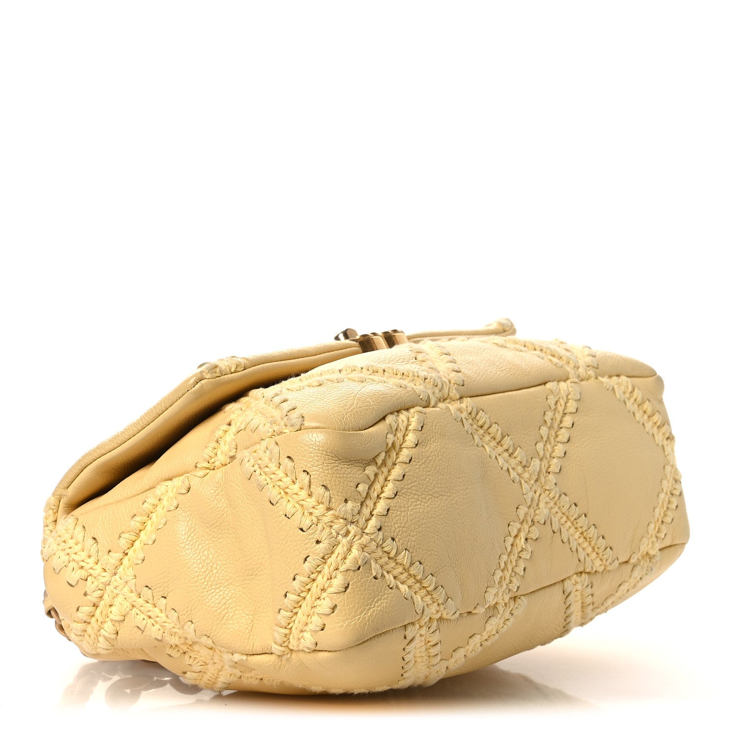 Chanel Calfskin Crochet Medium Chanel 19 Flap Yellow 1874981