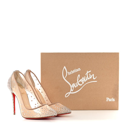 Christian Louboutin Rete Glitter Mini Specchio Strass Follies 100 Pumps 35.5 Pearl 10 of 10