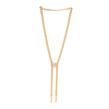 Chanel Metal Resin Chain CC Bolo Necklace Gold 3 of 6