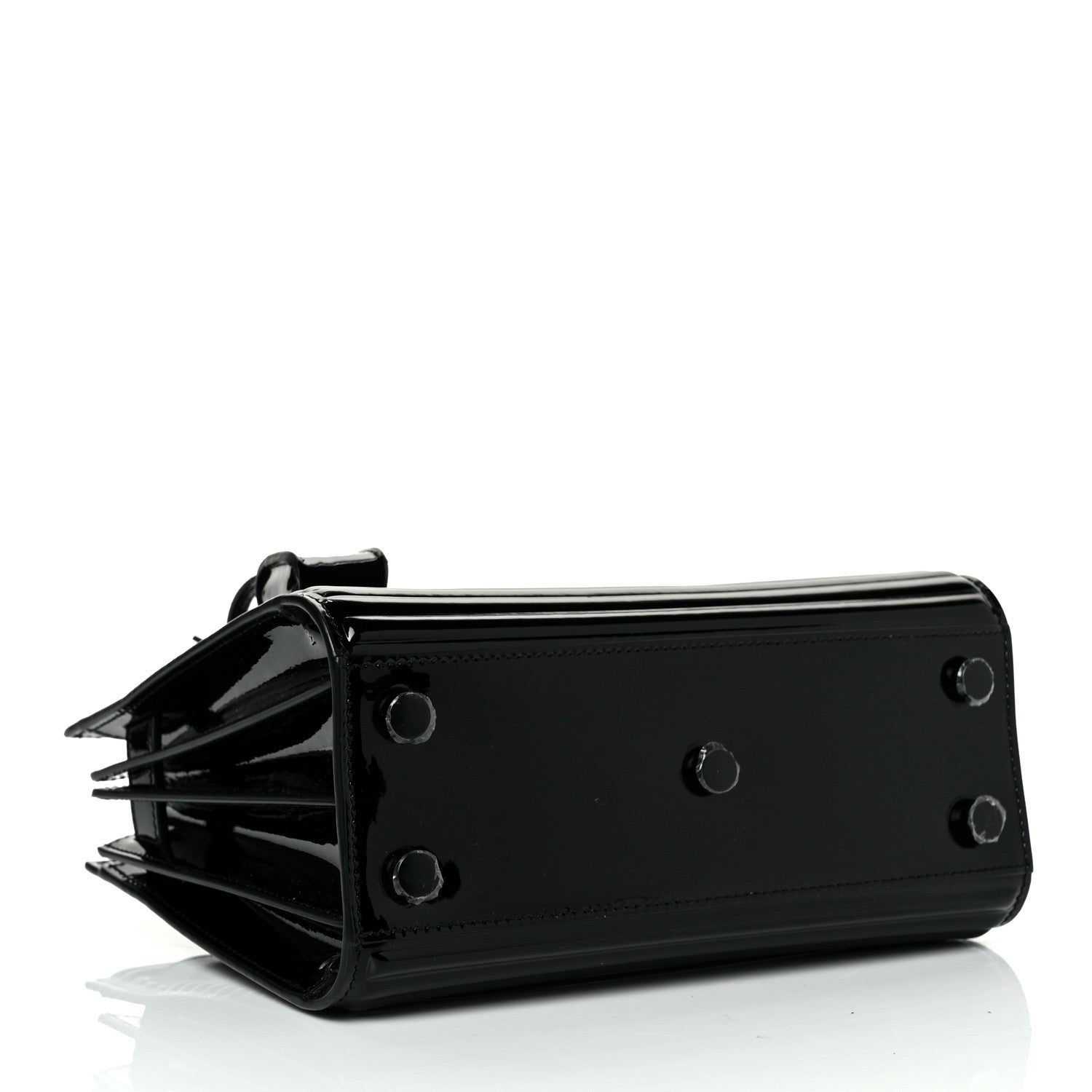 Saint Laurent Ribbed Patent Calfskin Nano Sac De Jour Black 4 of 8