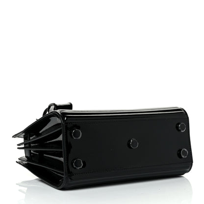 Saint Laurent Ribbed Patent Calfskin Nano Sac De Jour Black 4 of 8
