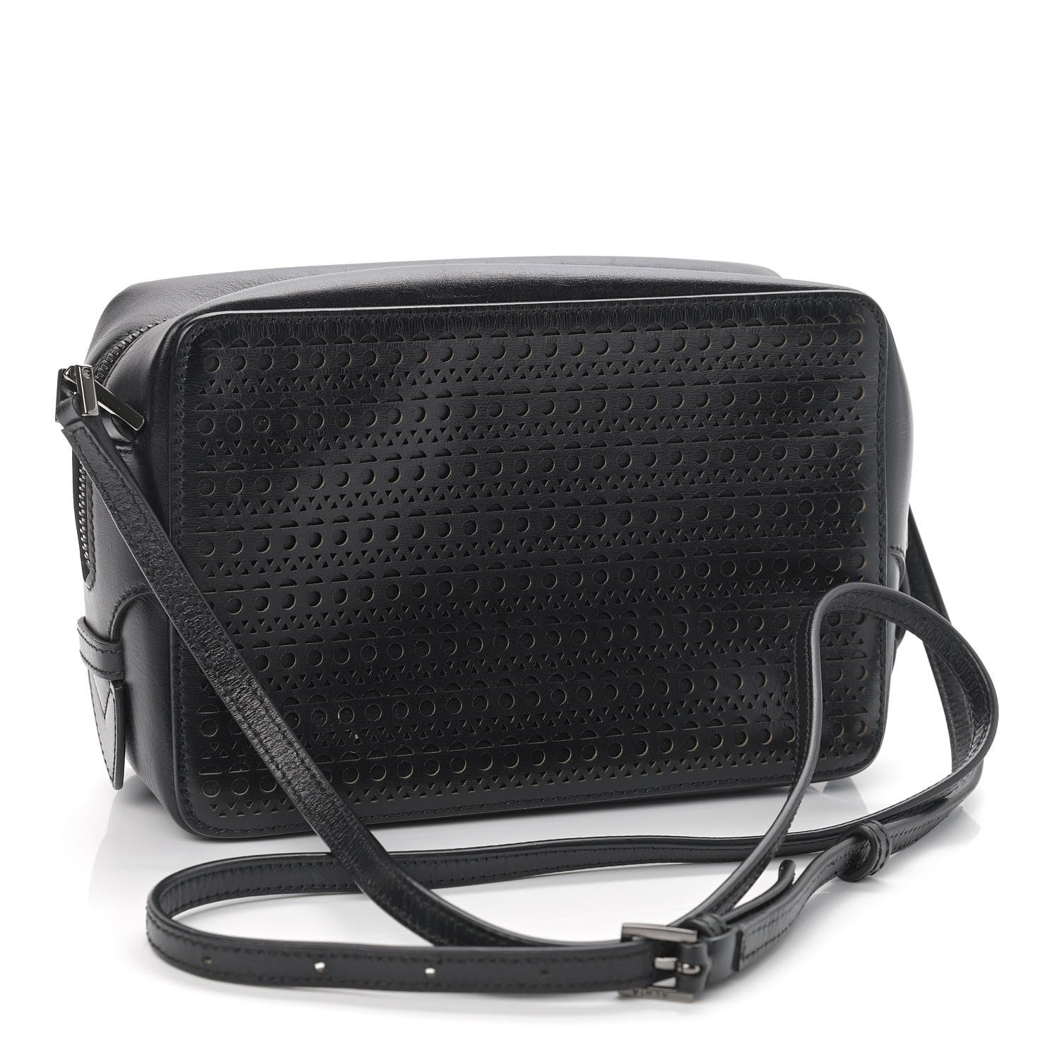 Alaia Calfskin Laser Cut Camera Bag Black 3 of 8