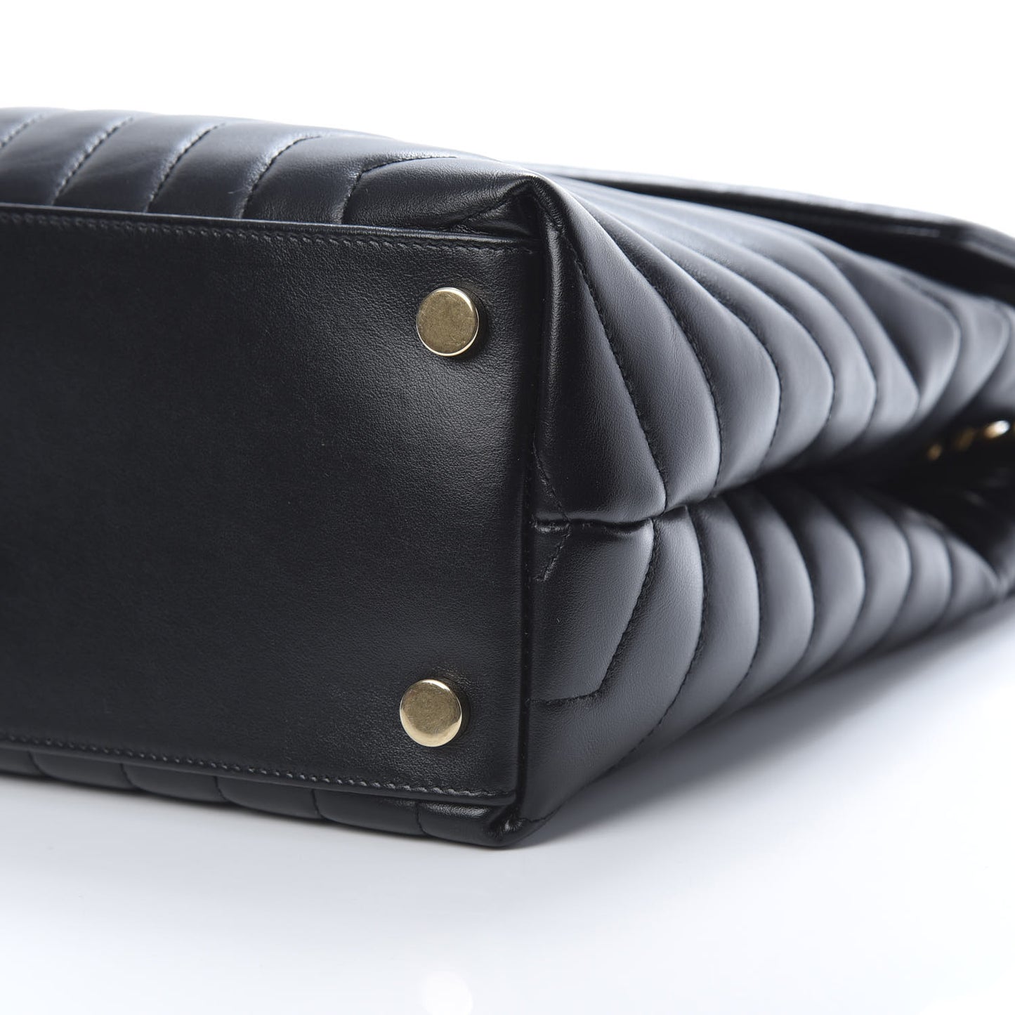 Calfskin Y Quilted Monogram Large Loulou Chain Satchel Black