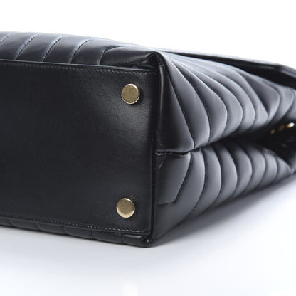 Saint Laurent Calfskin Y Quilted Monogram Large Loulou Chain Satchel Black 10 of 11