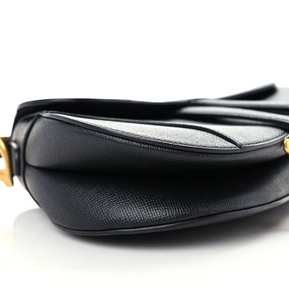 Christian Dior Grained Calfskin Saddle Bag Black 5 of 13