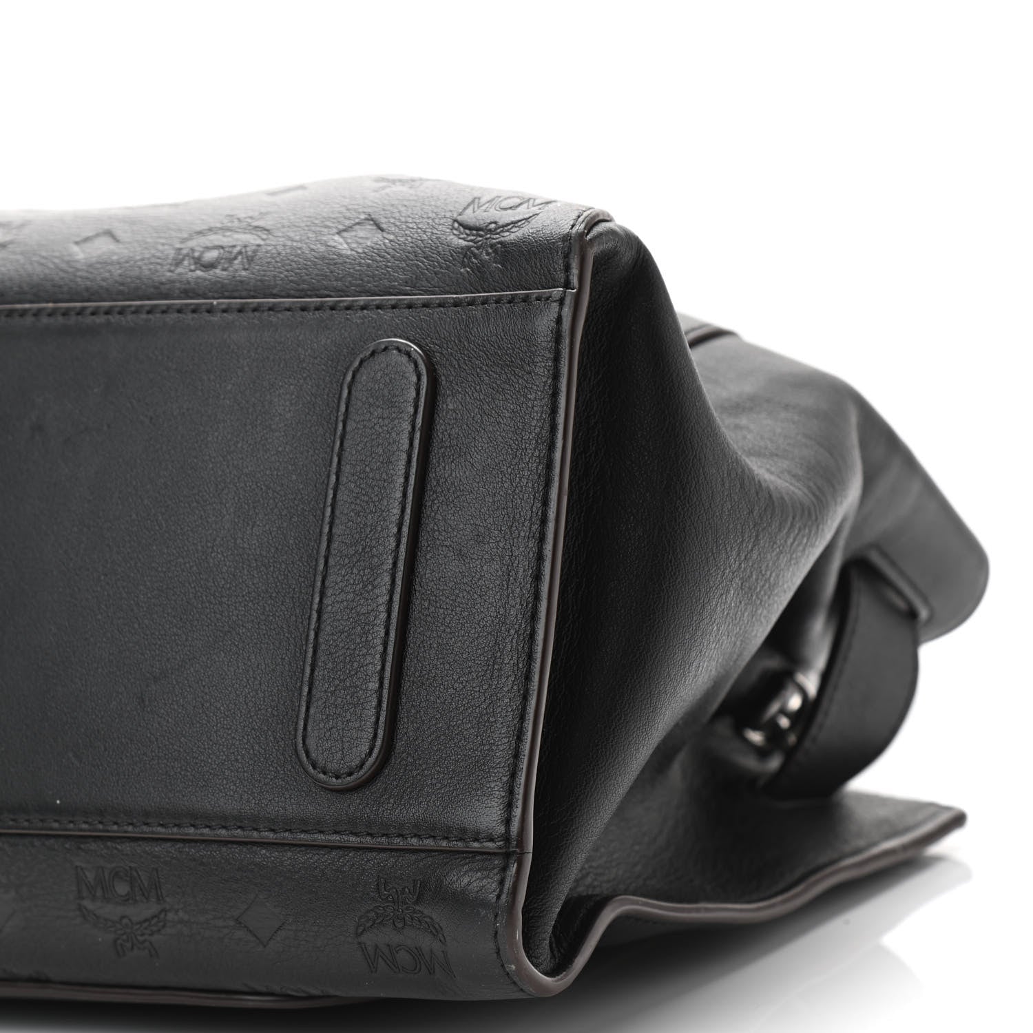 MCM Calfskin Ottomar Monogram Medium Essential Tote Black 9 of 9