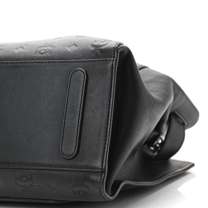 MCM Calfskin Ottomar Monogram Medium Essential Tote Black 9 of 9