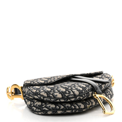Christian Dior Oblique Saddle Bag Blue 4 of 12