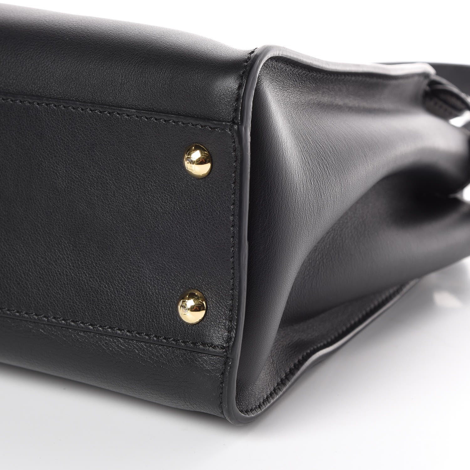 Fendi Vitello Seta Shiny Nappa Medium Peekaboo Iconic Satchel Black 9 of 9