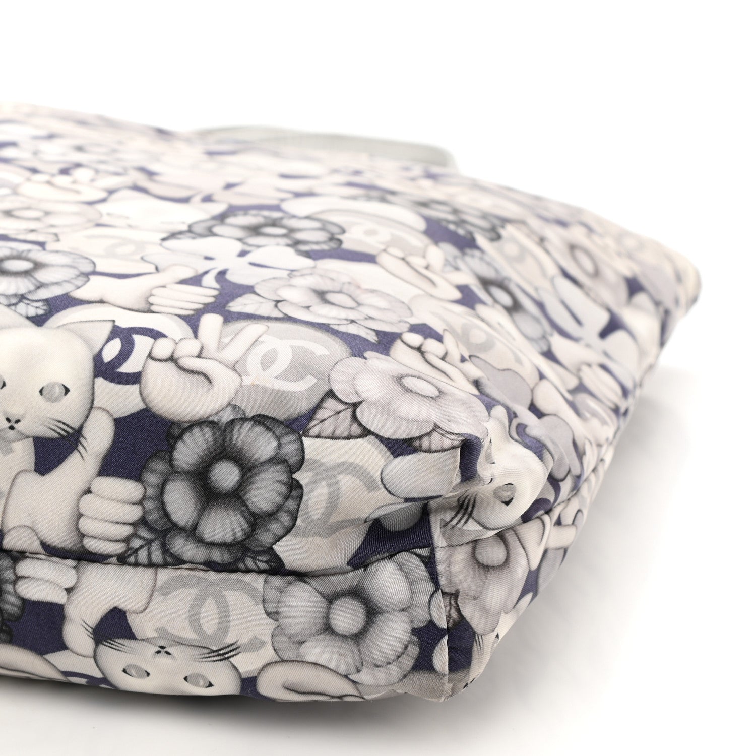 Chanel Nylon Cat Emoticon Tote Navy Silver 9 of 9
