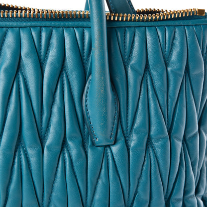 Miu Miu Nappa Matelasse Zip Tote Laguna 13 of 14