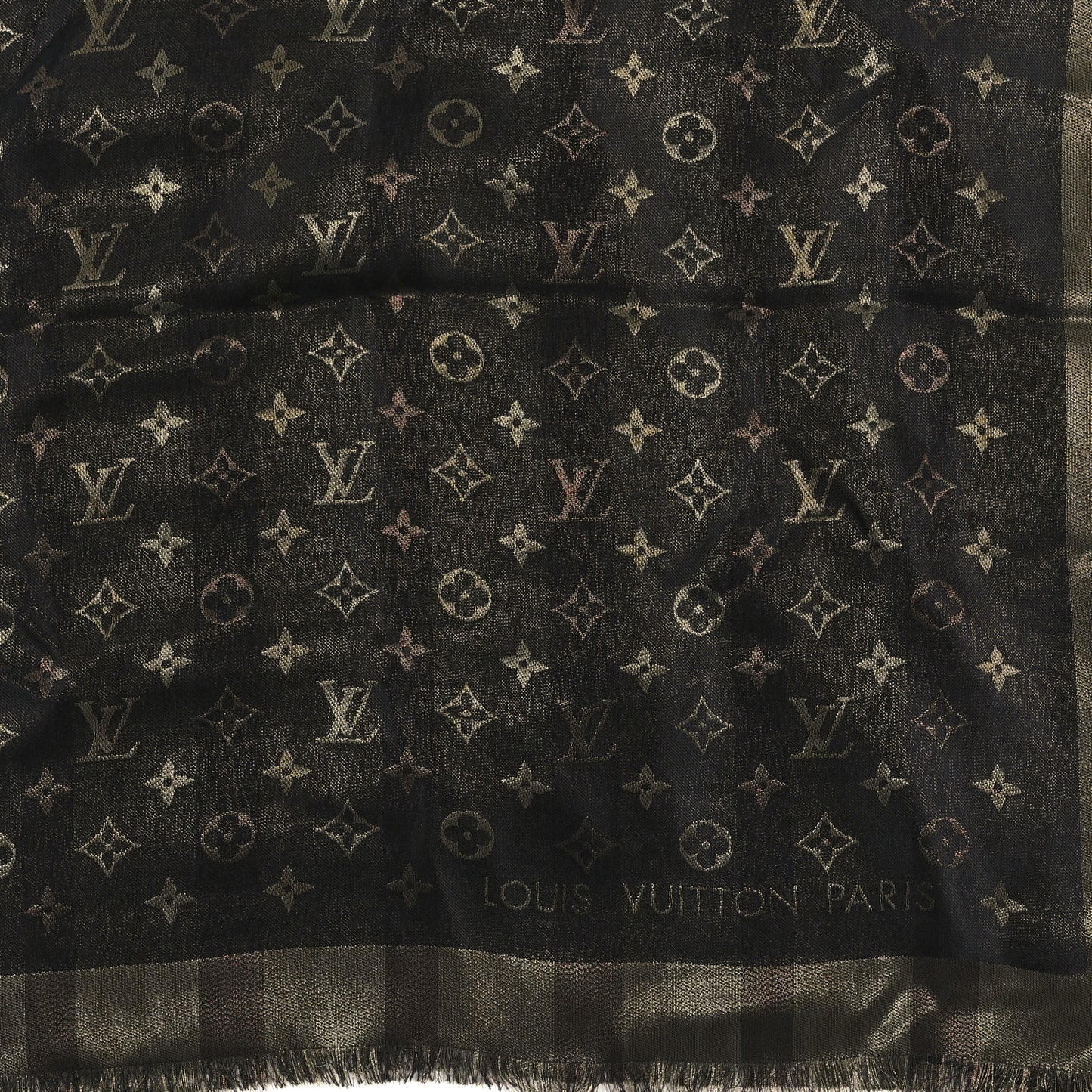 Silk Wool Monogram So Shine Shawl Marron